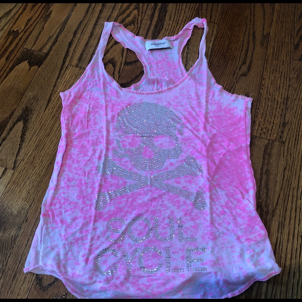 Soul Cycle Burnout Racerback Tank with Rhinestones - Picture 4 of 7